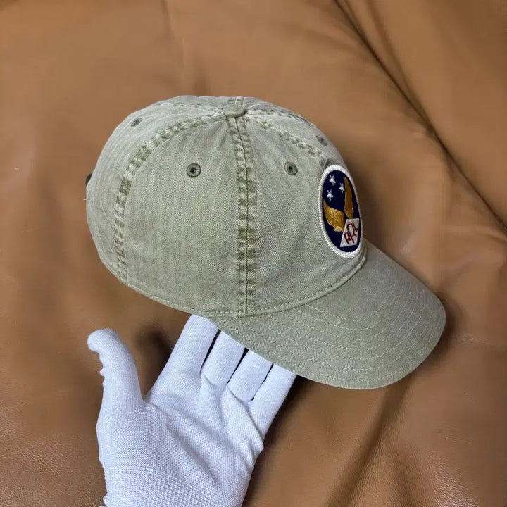 [BUNJANG] RRL Ralph Lauren Wing Logo 6-Panel Washed Cap / RRL 더블알엘 랄프로렌 폴로 윙로고 6패널 볼캡 모자 워시드 카키