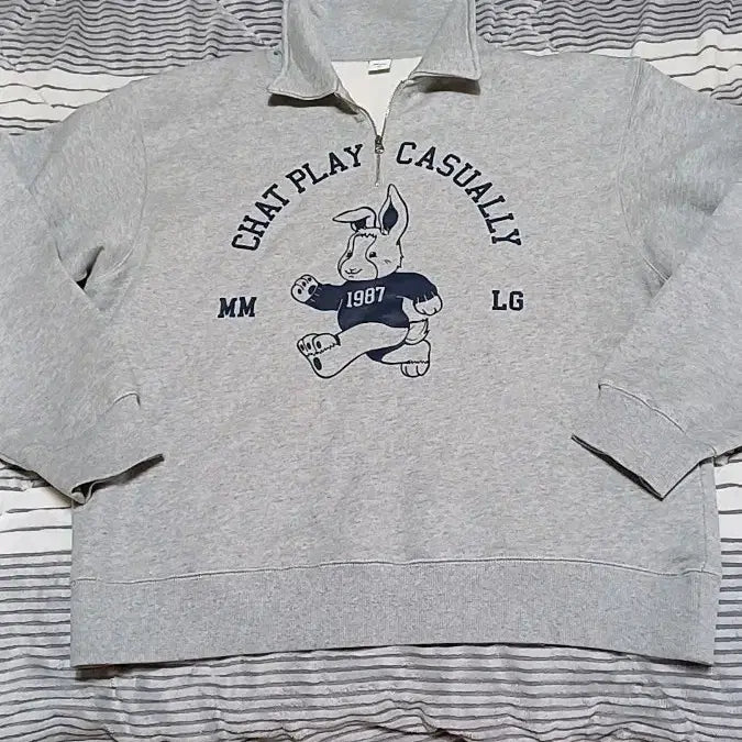 [BUNJANG] Mmlg Oversized Fleece Half-Zip Sweatshirt L / Mmlg 반집업 오버핏기모맨투맨 L 가슴65 기장70