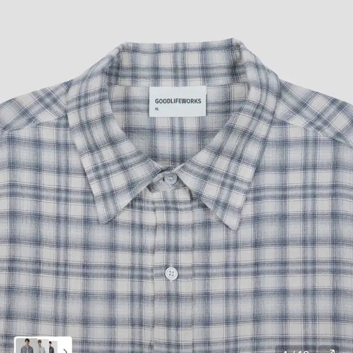 [BUNJANG] Goodlifeworks Blue Check Shirt / 굿라이프웍스 블루 체크 셔츠 (1회 착용)
