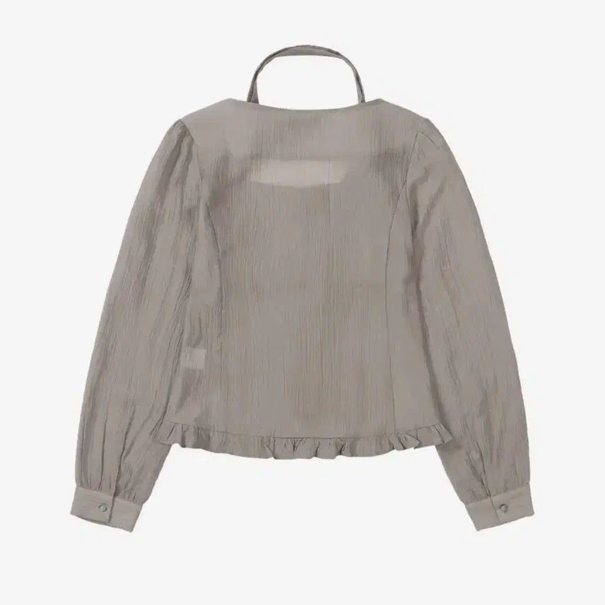 [BUNJANG] Illygo Ribbon Tie Square Neck Long Blouse / 일리고 리본 타이 스퀘어넥 롱블라우스