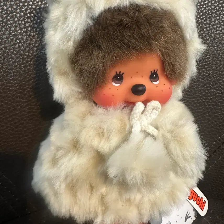 [BUNJANG] Monchhichi Leopard Print Cloak Beige / 호피망토 몬치치 베이지