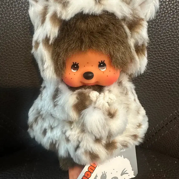 [BUNJANG] Monchhichi Leopard Cloak White / 호피망토 몬치치 화이트