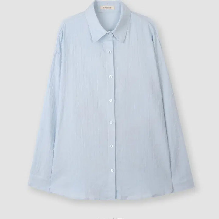 [BUNJANG] Slowand Tone &amp; Resolution Cotton Shirt (Soft Blue) / 슬로우앤드 톤앤결 여리핏 코튼셔츠 (소프트블루)