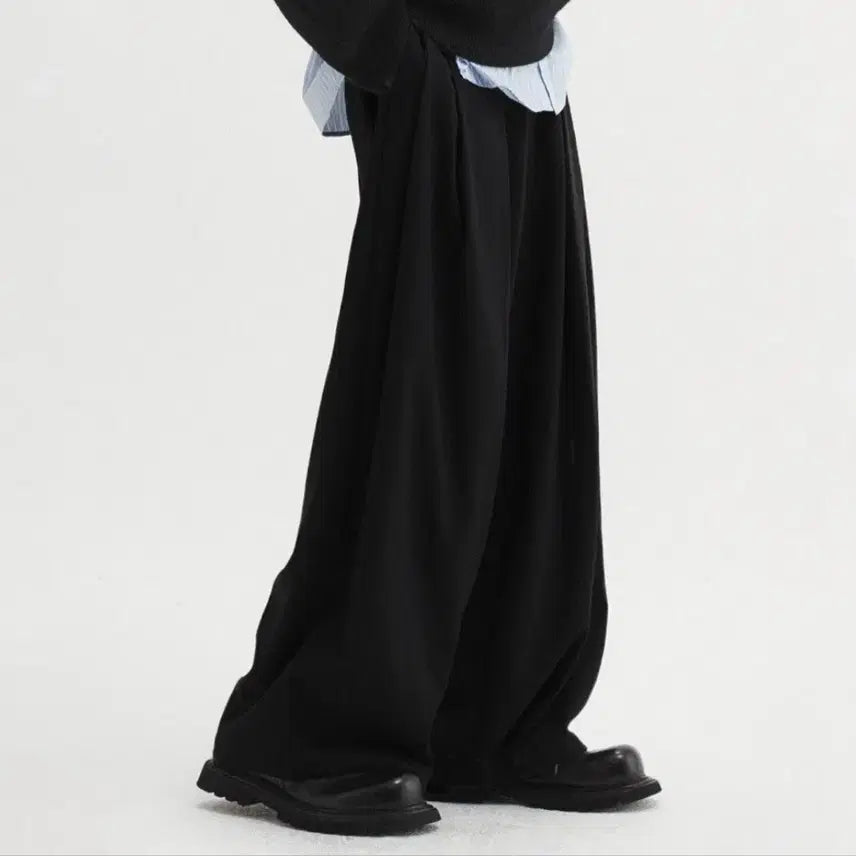 [BUNJANG] DNSR Multi-Pleats Wide Slacks - Size S / [S] DNSR 디앤써 멀티 플리츠 와이드 슬랙스