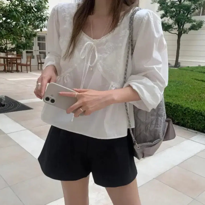 [BUNJANG] Miel Vegetable Flare Half Pants Black S / [새상품]멜라운지 플레어 반팬츠 블랙 s 리터 미엘 베지터블 프영띵