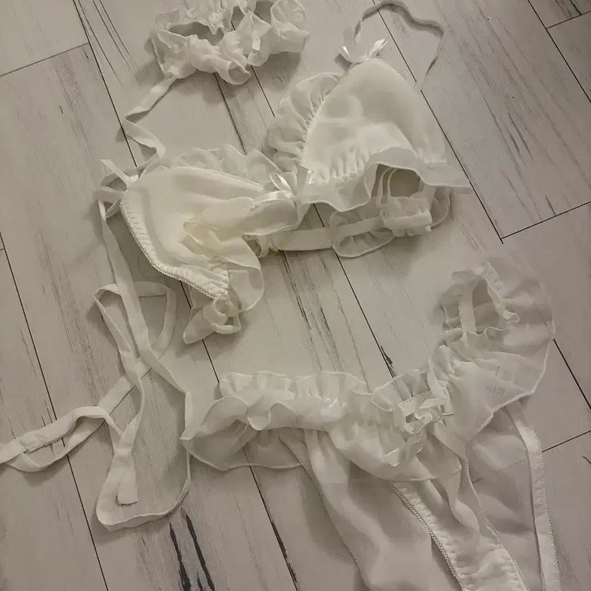 [BUNJANG] White Lace Lingerie Set / 섹시 화이트 레이스 란제리 세트