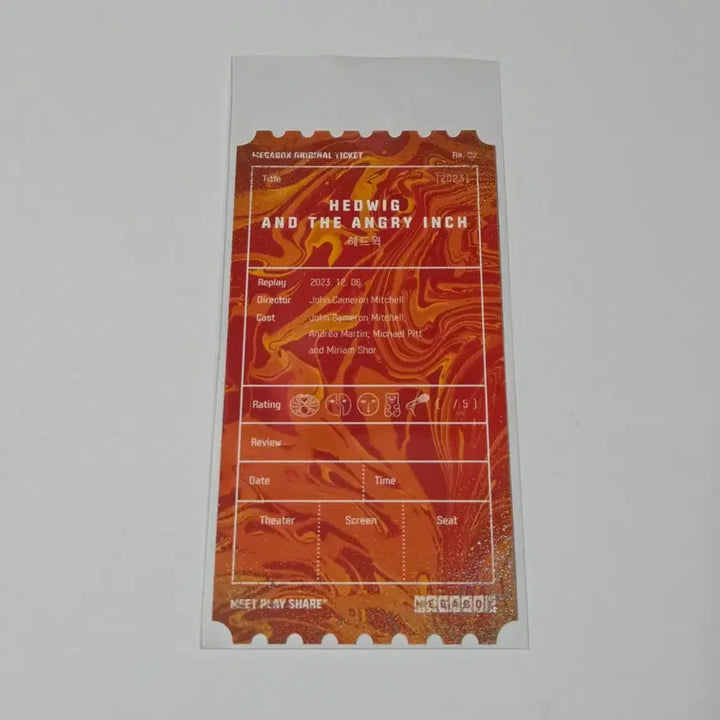 [BUNJANG] Hedwig and the Angry Inch Original Ticket / 헤드윅 오리지널티켓