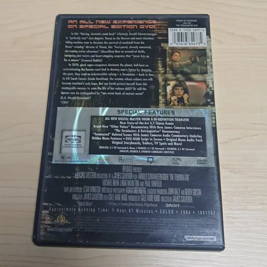 [BUNJANG] Terminator Dual-Sided Disc Special Edition DVD / DVD 홀로그램 미국판 특별판 듀얼디스크 아놀드 슈왈츠네거 터미네이터