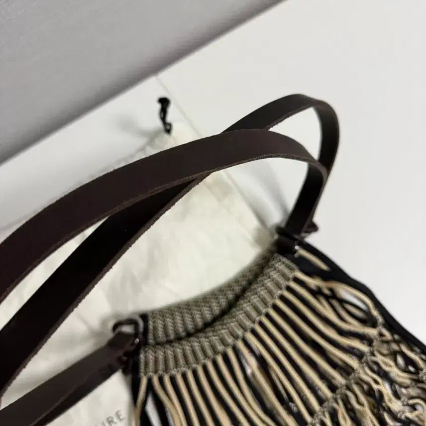 [BUNJANG] Lemaire Felt Medium Chevron Net Bag / 르메르 네트백 필트 미디움 쉐브론 라이트 베이지/블랙 새상품