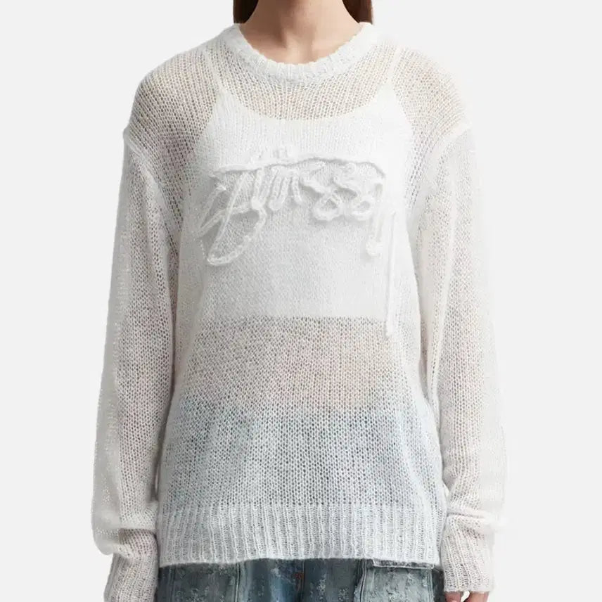 [BUNJANG] Stussy Loose Knit Logo Sweater / 스투시 루즈 니트 로고 스웨터