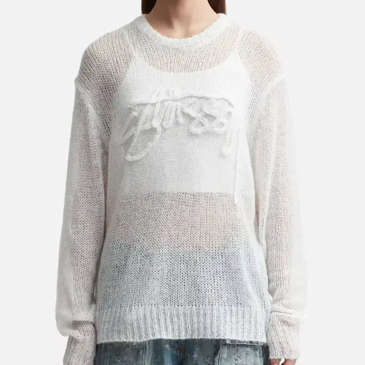 [BUNJANG] Stussy Loose Knit Logo Sweater / 스투시 루즈 니트 로고 스웨터