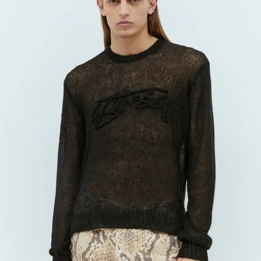 [BUNJANG] Stussy Loose Knit Logo Sweater / 스투시 루즈 니트 로고 스웨터