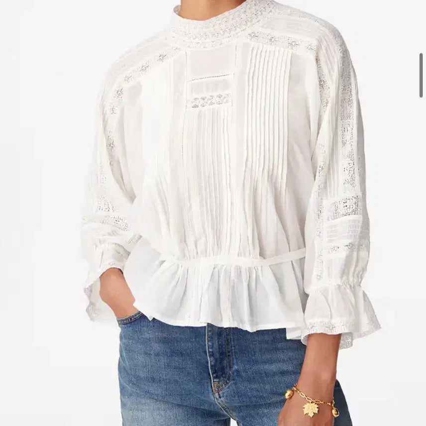 [BUNJANG] Atelier Vanessa Bruno White Lace Blouse / (새상품) 아떼바네사브루노 화이트 레이스 블라우스 36(55)