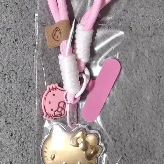 [BUNJANG] Hello Kitty Phone Strap Keyring Pink Gold / 헬로키티 폰 스트랩 핑크 골드 키링