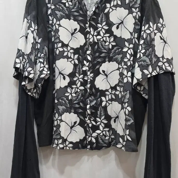 [BUNJANG] DSQUARED2 Flower Print Layered Shirt / (정품)디스퀘어드2 플라워 프린트 레이어드 셔츠