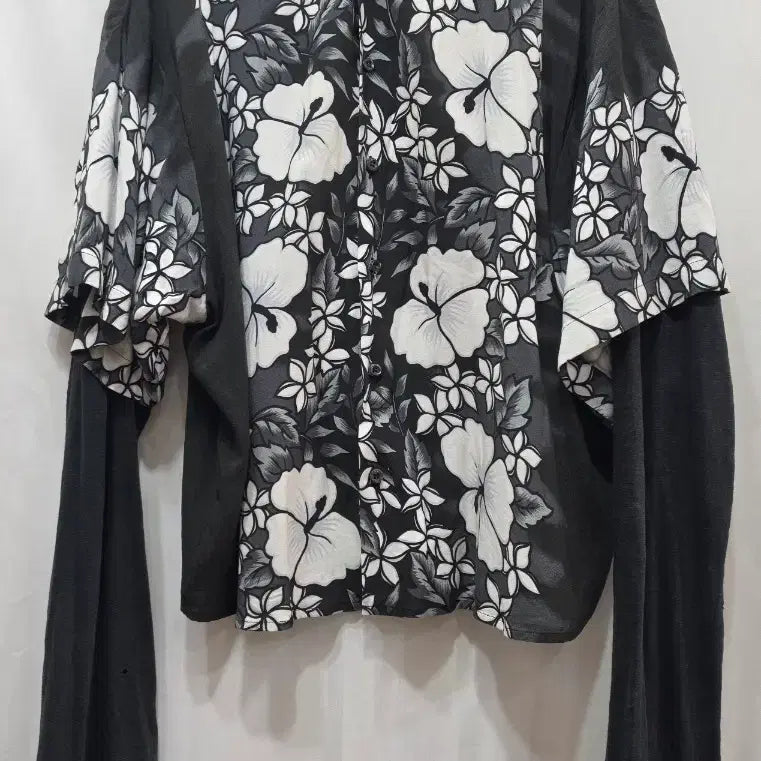 [BUNJANG] DSQUARED2 Flower Print Layered Shirt / (정품)디스퀘어드2 플라워 프린트 레이어드 셔츠