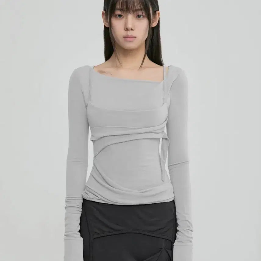 [SOLD OUT] 플레이업 Layered Bustier Long Sleeve