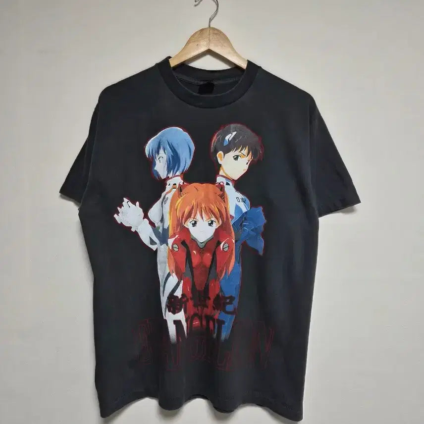 [BUNJANG] Evangelion Group Logo Anime T-shirt (L) / JPN 에반게리온 단체로고 애니 티셔츠 L - T161