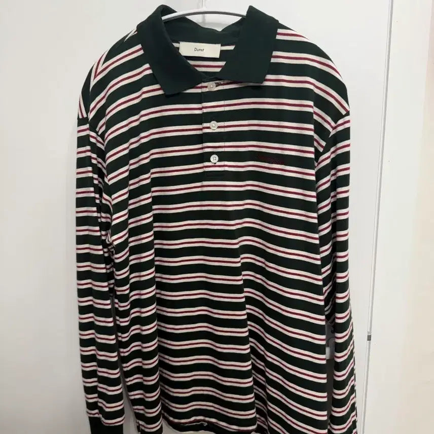 [SOLD OUT] 던스트 스트라이프 긴팔 카라티 다크그린M