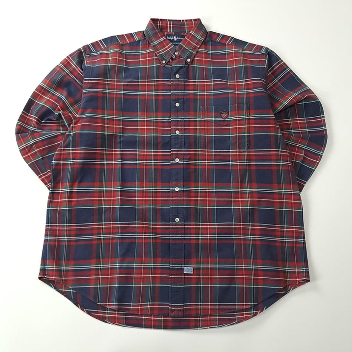 [SOLD OUT] CK318 L 폴로 90s 빅셔츠 클래식 타탄체크 엠블럼 셔츠 남방
