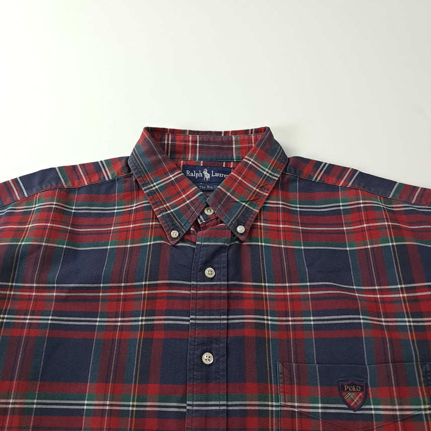 [SOLD OUT] CK318 L 폴로 90s 빅셔츠 클래식 타탄체크 엠블럼 셔츠 남방