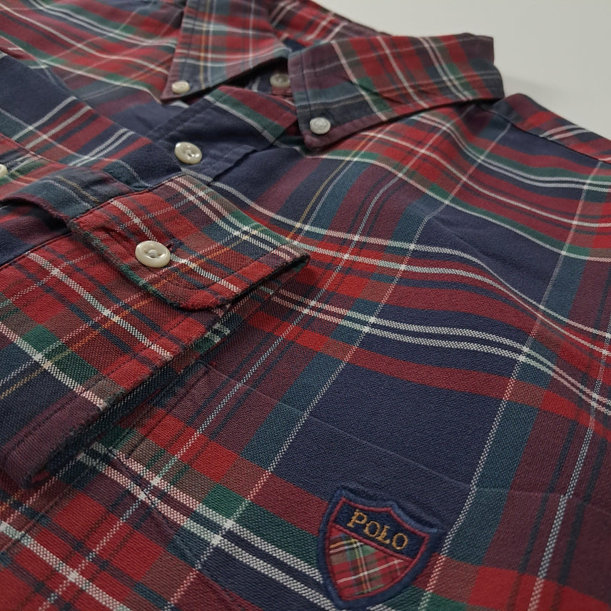 [SOLD OUT] CK318 L 폴로 90s 빅셔츠 클래식 타탄체크 엠블럼 셔츠 남방
