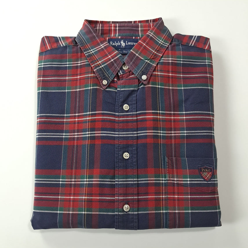 [SOLD OUT] CK318 L 폴로 90s 빅셔츠 클래식 타탄체크 엠블럼 셔츠 남방