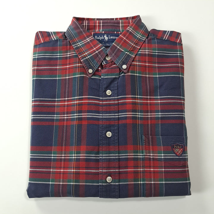 [SOLD OUT] CK318 L 폴로 90s 빅셔츠 클래식 타탄체크 엠블럼 셔츠 남방