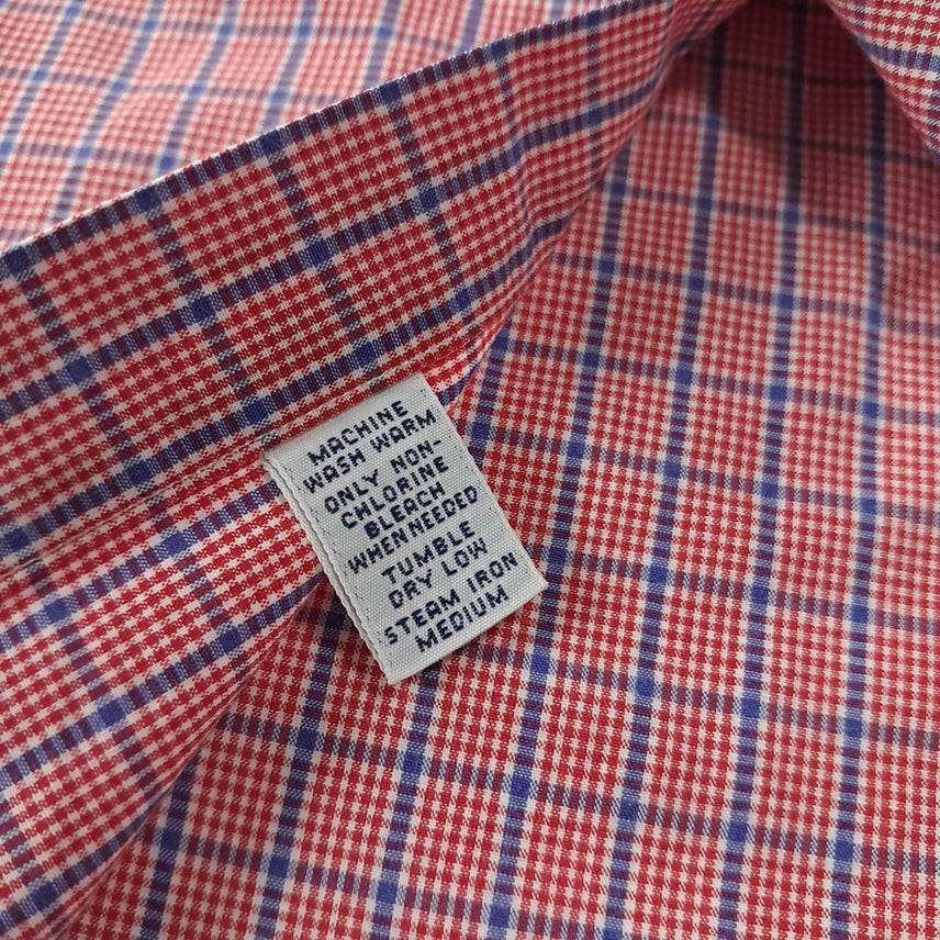 [SOLD OUT] CK320 XL 폴로 90s 레드 마이크로태터솔 체크 반팔 셔츠 남방