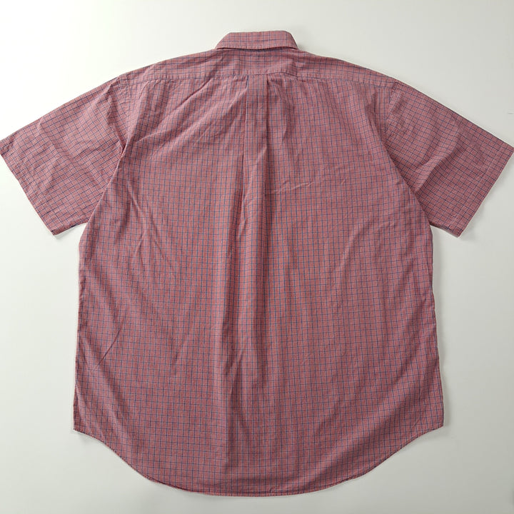 [SOLD OUT] CK320 XL 폴로 90s 레드 마이크로태터솔 체크 반팔 셔츠 남방