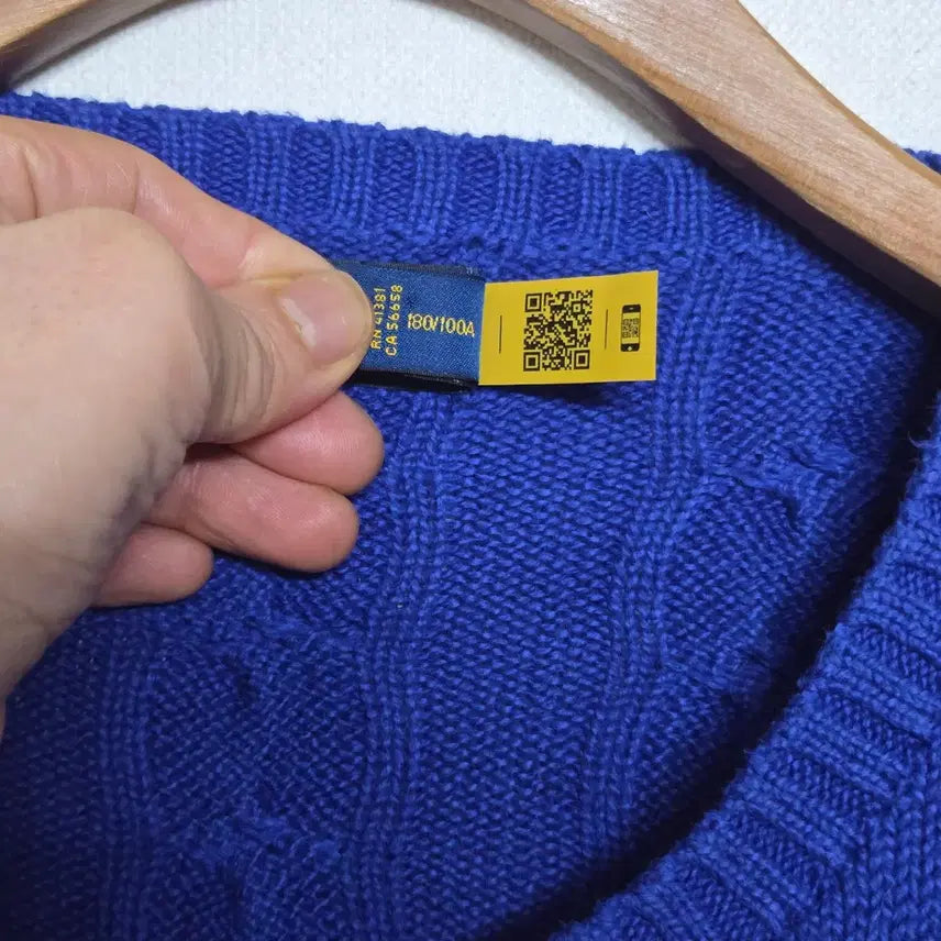 [BUNJANG] Polo QR Cable Knit Sweater / 폴로 신형 큐알 케이블 니트