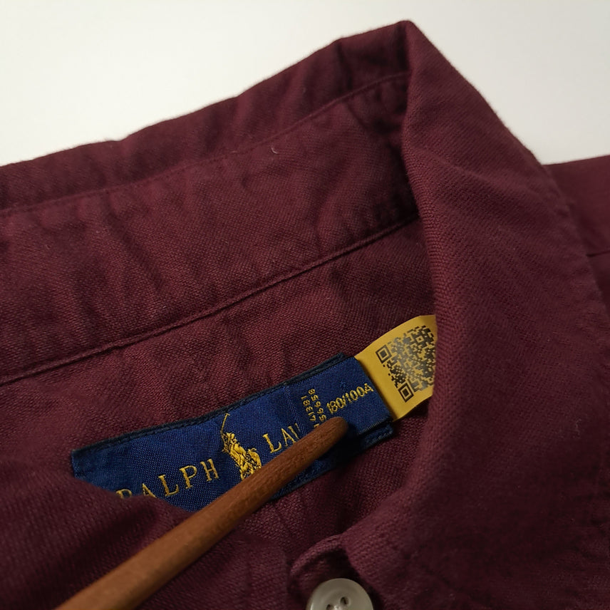 [SOLD OUT] CK322 XB 폴로 QR인증 버건디와인 버튼다운 셔츠 남방