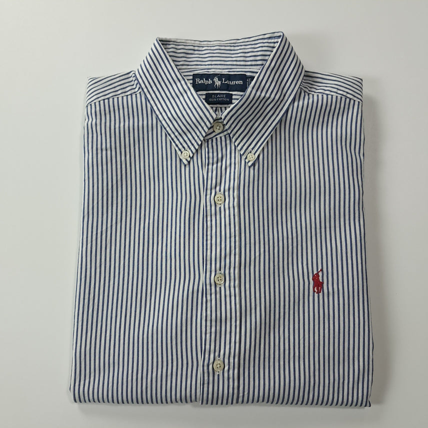 [SOLD OUT] CK324 XL 폴로 90s 워시드네이비 스트라이프 셔츠 남방
