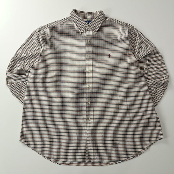 [SOLD OUT] CK325 2XL 폴로 90s 홍콩판 마이크로 태터솔 체크 셔츠 남방