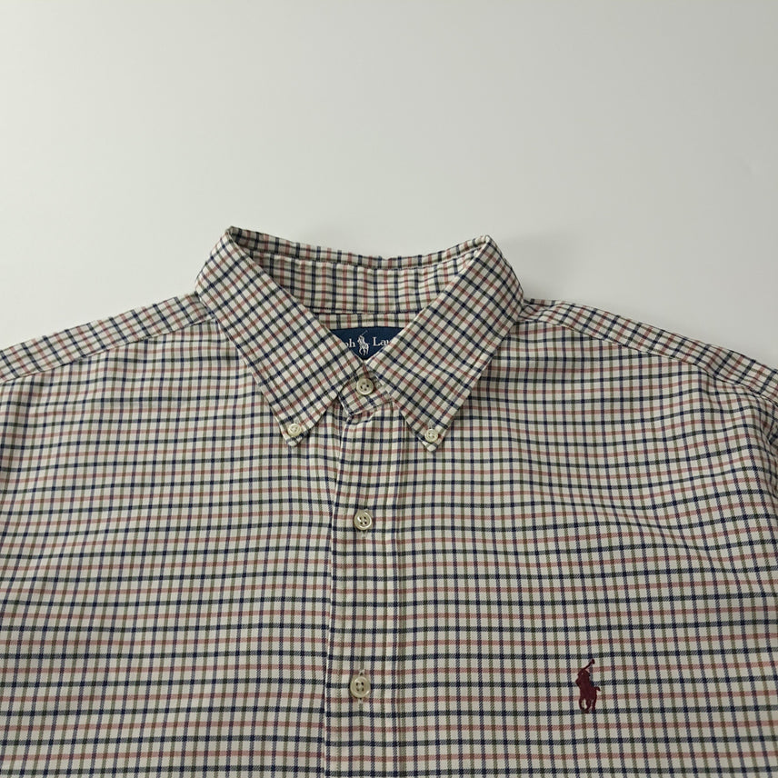 [SOLD OUT] CK325 2XL 폴로 90s 홍콩판 마이크로 태터솔 체크 셔츠 남방