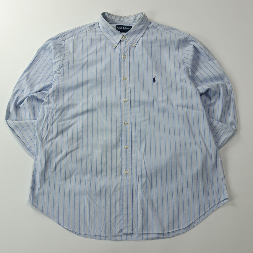 [SOLD OUT] CK326 XL 폴로 00s 스카이블루 멀티 스트라이프 셔츠 남방
