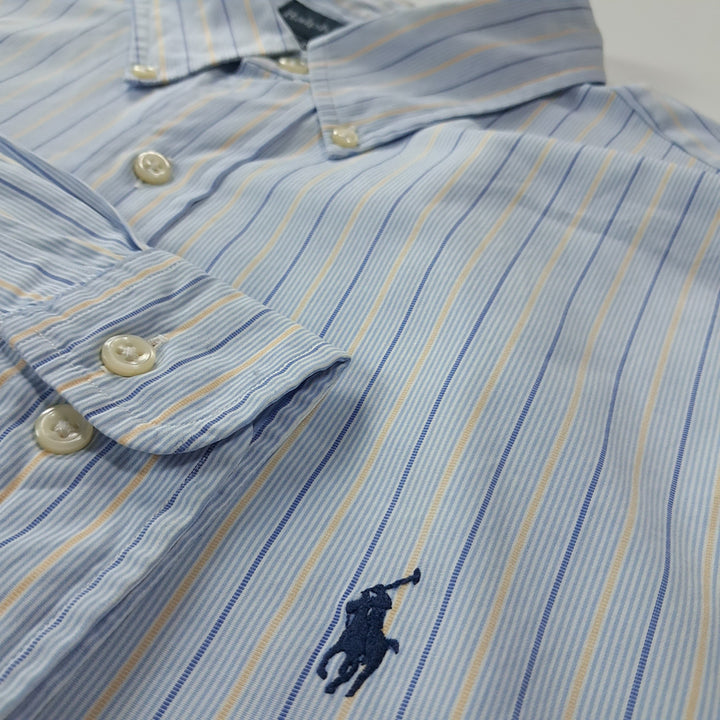 [SOLD OUT] CK326 XL 폴로 00s 스카이블루 멀티 스트라이프 셔츠 남방