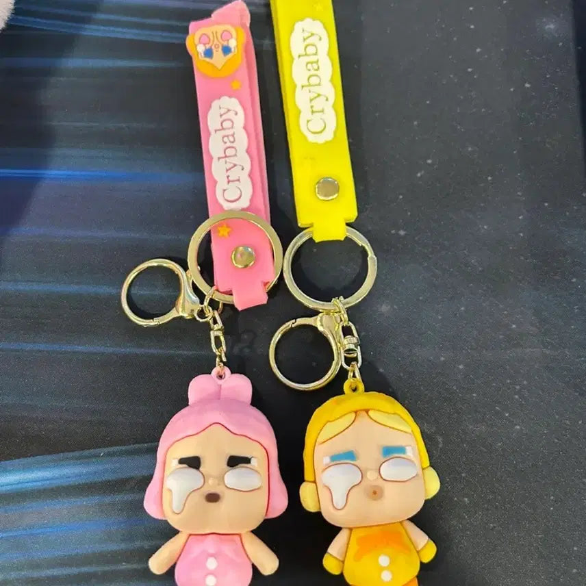 [BUNJANG] Crybaby Doll Keychain Set / 크라이베이비 인형 키링 핑크/옐로우 세트 2개 일괄