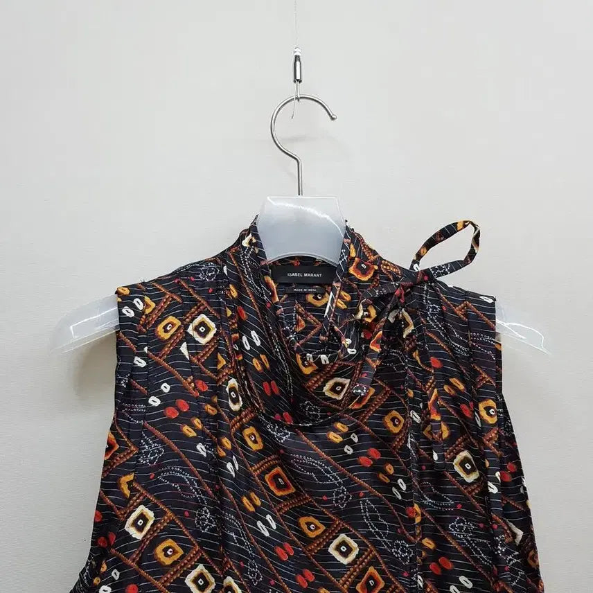 [BUNJANG] Isabel Marant Silk Pattern Sleeveless Drape Dress / 이자벨마랑 실크 패턴 슬리브리스 드레이프 원피스 38사이즈