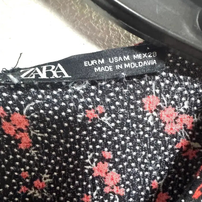 [BUNJANG] ZARA Floral Long Dress / 자라 플라워 롱 원피스 블랙 레드