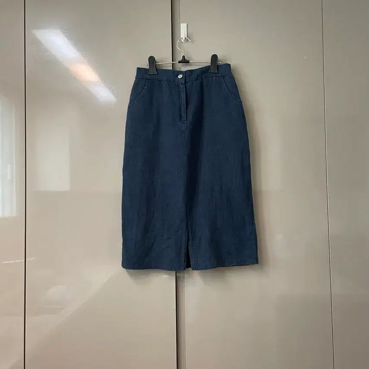 [SOLD OUT] 차콜 린넨 롱 스커트 55-66