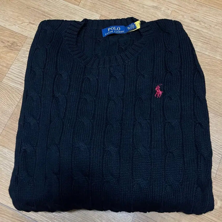 [BUNJANG] Polo Cable Knit Sweater - Black XL / 폴로 신형 꽈배기니트 블랙 XL사이즈