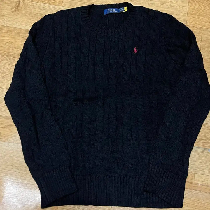 [BUNJANG] Polo Cable Knit Sweater - Black XL / 폴로 신형 꽈배기니트 블랙 XL사이즈