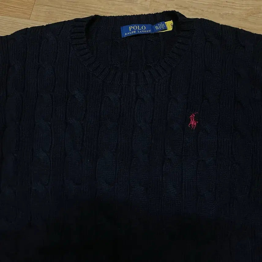 [BUNJANG] Polo Cable Knit Sweater - Black XL / 폴로 신형 꽈배기니트 블랙 XL사이즈
