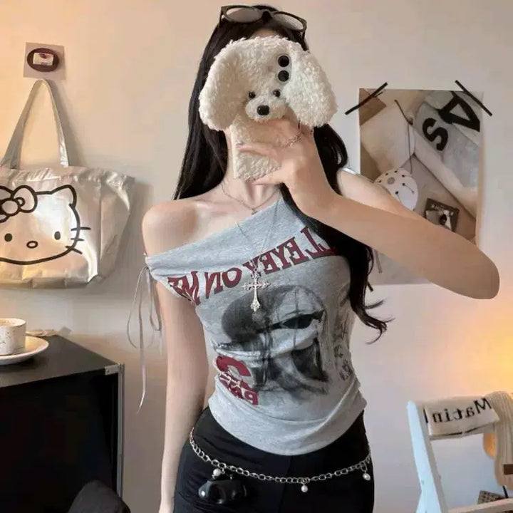 [BUNJANG] Off-Shoulder Crop Top - Dancewear / [4컬러] 크롭탑 오프숄더 반팔 크롭티 크롭나시 댄스복 방송댄스 무대의상
