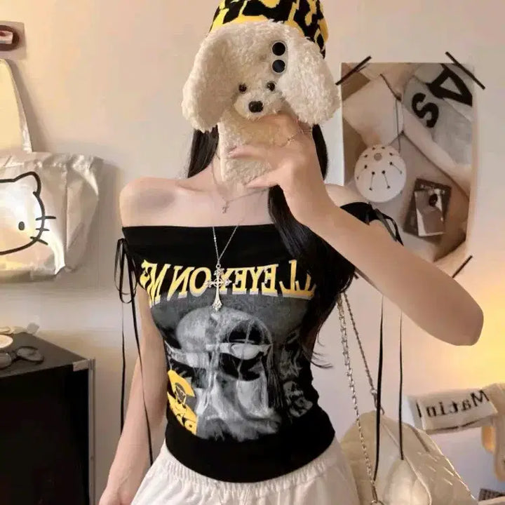 [BUNJANG] Off-Shoulder Crop Top - Dancewear / [4컬러] 크롭탑 오프숄더 반팔 크롭티 크롭나시 댄스복 방송댄스 무대의상