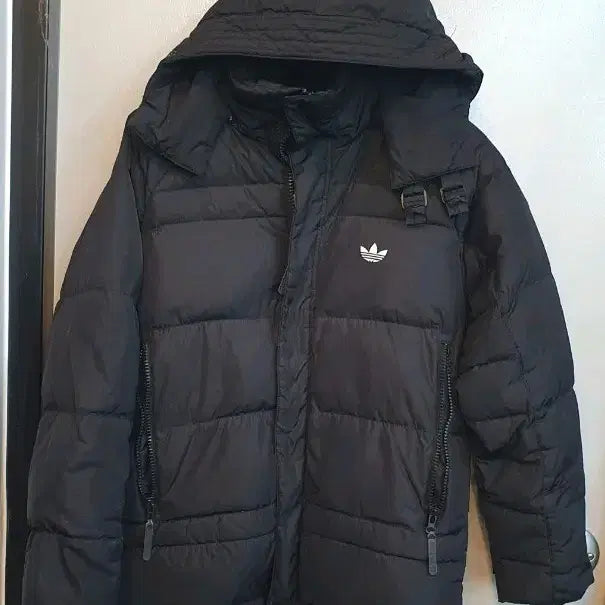 [BUNJANG] Adidas Down Hooded Padded Jacket Black 100 / 아디다스 오리털후드 패딩 블랙100