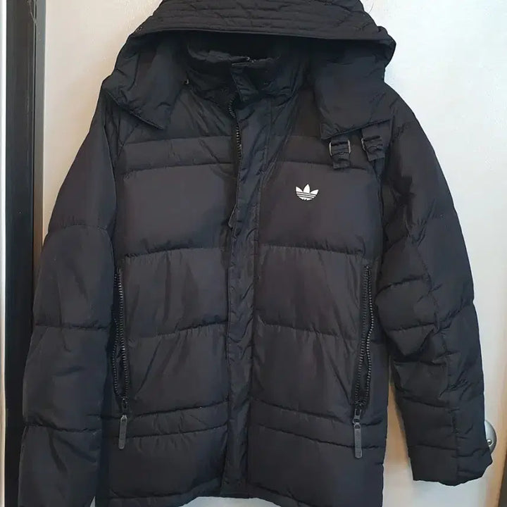[BUNJANG] Adidas Down Hooded Padded Jacket Black 100 / 아디다스 오리털후드 패딩 블랙100