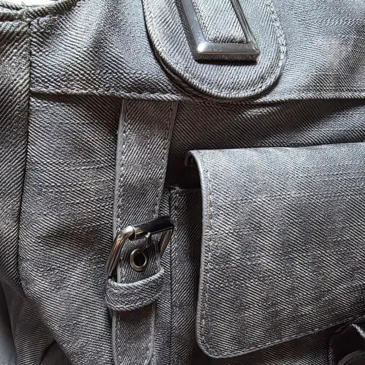 [BUNJANG] Denim-Look Leather Crossbody Bag / 데님인척하는 가죽 크로스백