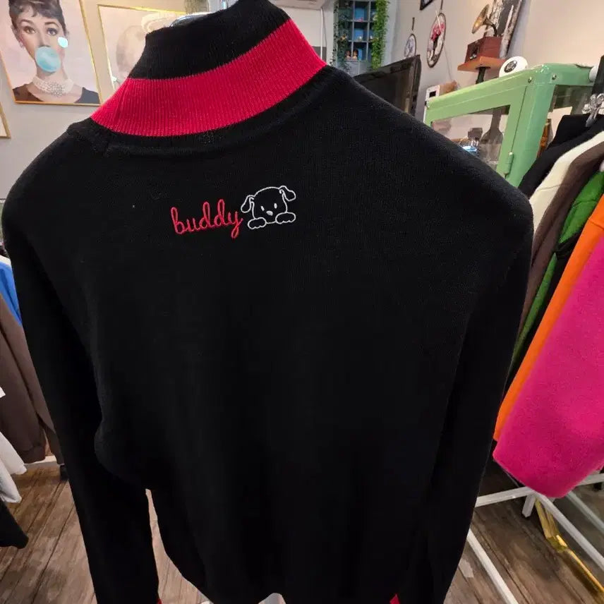 [BUNJANG] Pasadi Black Heart Logo Knit Size 95 / 파사디  블랙 하트 로고 니트 95사이즈